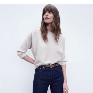 LIKE NEW! The Reset | R Label Ribbed Pullover in Natural Size S/M